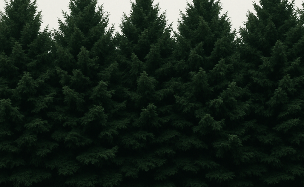 row of dark green trees this needs to be for a background with text over the top  I want them to fill most of the background-1-1